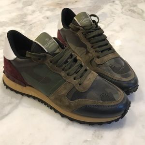 Valentino leather & suede camo sneakers